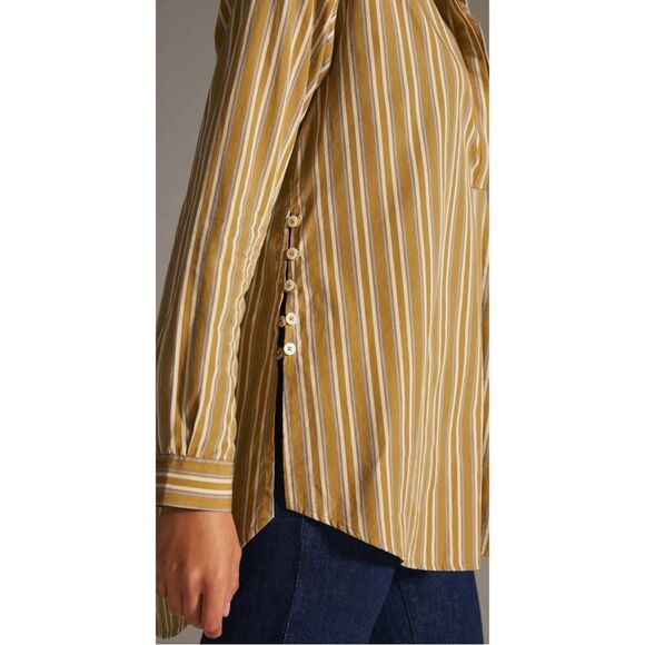 By Anthropologie Side-Button Tunic Blouse Size S - Picture 3 of 14